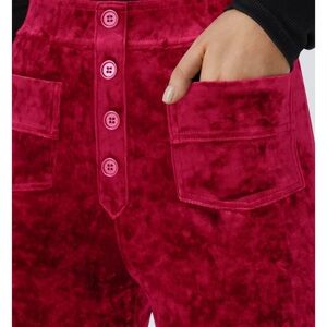 HALARA Red Velvet Boot Cut Pants